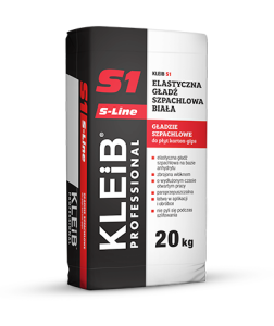 Elastyczna gładź szpachlowa biała S1, S-Line, KLEIB Professional 20 kg