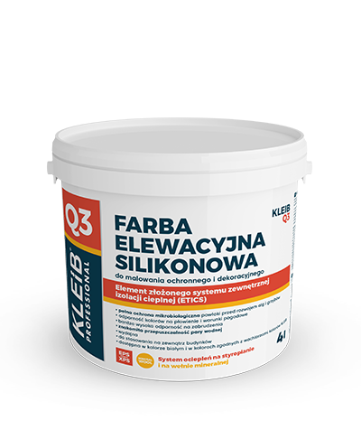 Q3 Farba elewacyjna silikonowa KLEIB 4 litry